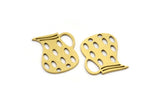 Brass Carafe Charm, 12 Raw Brass Carafe Charms With 1 Hole (18x14x0.60mm) A3656