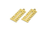 Pirinç Etnik Charm, 1 Döngülü 24 Ham Pirinç Etnik Motifli Charm, Küpe Charm'ları (20x8x0,60 mm) A3634
