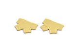 Brass Bow Tie Blank, 24 Raw Brass Bow Tie Shaped Blanks, Stamping Blanks (9x13x0.60mm) A3539