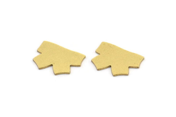 Brass Bow Tie Blank, 24 Raw Brass Bow Tie Shaped Blanks, Stamping Blanks (9x13x0.60mm) A3539