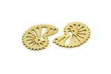 Brass Shell Charm, 24 Raw Brass Snail Shell Shaped Charms With 1 Hole, Earring Findings (18x13x0.60mm) A3562