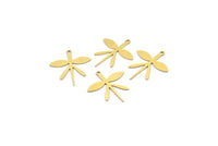 Brass Flower Charm, 24 Raw Brass Flower Charms With 1 Loop, Brass Connectors (24x21x0.60mm) A3650