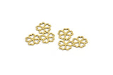 Brass Flower Charm, 24 Raw Brass Flower Shape Charms, Charm Pendants (22x17x0.60mm) A3517