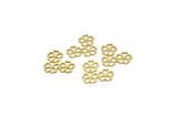 Brass Flower Charm, 24 Raw Brass Flower Shape Charms, Charm Pendants (22x17x0.60mm) A3517