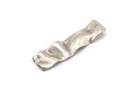 Gümüş Dikdörtgen Charm, 1 Delikli 8 Antik Gümüş Kaplamalı Pirinç Dalgalı Dikdörtgen Charm, Küpeler, Bulgular (36x10x0,60 mm) D857 H0772
