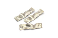 Gümüş Dikdörtgen Charm, 1 Delikli 8 Antik Gümüş Kaplamalı Pirinç Dalgalı Dikdörtgen Charm, Küpeler, Bulgular (36x10x0,60 mm) D857 H0772