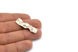 Gümüş Dikdörtgen Charm, 1 Delikli 8 Antik Gümüş Kaplamalı Pirinç Dalgalı Dikdörtgen Charm, Küpeler, Bulgular (36x10x0,60 mm) D857 H0772
