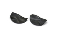Semi Circle Charm, 10 Oxidized Black Brass Wavy Half Moon Charms With 1 Hole, Earrings, Findings (25x14x0.60mm) D0674 S1036
