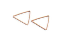 Rose Gold Triangle Charm, 24 Rose Gold Plated Brass Open Triangle Ring Charms (17x1mm) D0066 Q0610