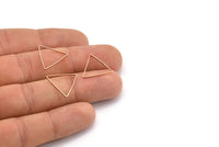 Rose Gold Triangle Charm, 24 Rose Gold Plated Brass Open Triangle Ring Charms (17x1mm) D0066 Q0610