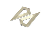 54mm Necklace Triangle, 3 Nickel Free Plated Brass Triangle Charms with 1 holes (54x29x0.60mm) U014