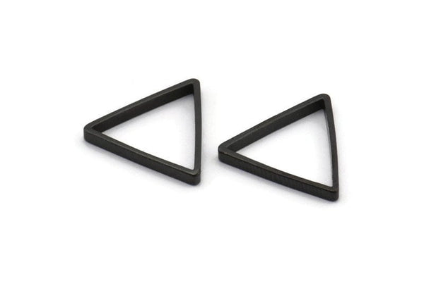 Black Triangle Charm, 24 Oxidized Brass Black Open Triangles, Rings, Charms (17x0.8x2mm) Bs 1199 S157