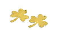 Brass Flower Charm, 24 Raw Brass Flower Charms With 1 Hole, Earrings, Pendants, Findings (30x25x0.50mm) A0919