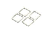 Silver Square Charm, 50 Silver Tone Square Ring Charms (12x1x0.8mm) BS 2378