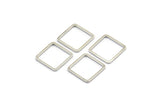 Silver Square Charm, 50 Silver Tone Square Ring Charms (12x1x0.8mm) BS 2378