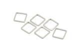 Silver Square Charm, 50 Silver Tone Square Ring Charms (12x1x0.8mm) BS 2378