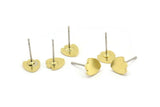 Brass Flower Earring, 12 Raw Brass Tulip Flower Shaped Stud Earrings (8x7x1mm) A3699