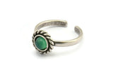 Silver Round Rings, 2 Antique Silver Plated Brass Adjustable Rings - Pad Size 6mm N2093 H1437