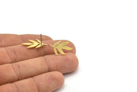 Pirinç Yaprak Küpe, 8 Ham Pirinç Yaprak Küpe, Bulgular (20x12x1mm) A3691