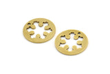 Brass Snowflake Charm, 10 Raw Brass Snowflake Charms With 1 Hole (18x1mm) A3708