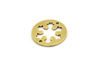 Pirinç Kar Tanesi Tılsımı, 2 Delikli 10 Ham Pirinç Kar Tanesi Bağlantı Parçası (18x1mm) A3703