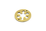 Pirinç Kar Tanesi Tılsımı, 2 Delikli 10 Ham Pirinç Kar Tanesi Bağlantı Parçası (18x1mm) A3703