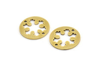 Pirinç Kar Tanesi Tılsımı, 2 Delikli 10 Ham Pirinç Kar Tanesi Bağlantı Parçası (18x1mm) A3703