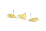 Pirinç Damla Küpe, 10 Ham Pirinç Damla Şeklinde Küpe (14x7x1mm) A3744