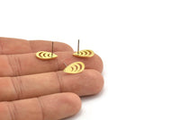 Pirinç Damla Küpe, 10 Ham Pirinç Damla Şeklinde Küpe (14x7x1mm) A3744
