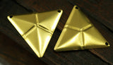 Brass Pyramid Triangle, 20 Raw Brass Pyramid Triangles with 2 Holes, Necklace Charms  (22x25mm) Brs 3045 A0024
