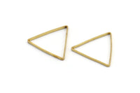 Brass Triangle Charm, 100 Raw Brass Open Triangle Ring Charms (17x1mm) D0066