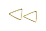 Brass Triangle Charm, 100 Raw Brass Open Triangle Ring Charms (17x1mm) D0066