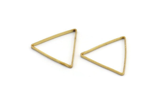 Brass Triangle Charm, 100 Raw Brass Open Triangle Ring Charms (17x1mm) D0066