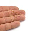 Brass Triangle Charm, 100 Raw Brass Open Triangle Ring Charms (17x1mm) D0066