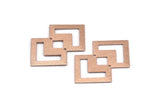 Rose Gold Irregular Charm, 2 Textured Rose Gold Plated Brass Irregular Connectors With 2 Holes, Findings (42x28x0.60mm) D1123 Q0930