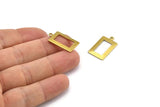 Brass Rectangle Charm, 24 Raw Brass Rectangle Charms with 1 Loop, Pendants, Earrings (23x14x0.80mm) B0324