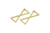 Brass Geometric Charm, 16 Raw Brass Geometric Shape Charms (29x14x1mm) A3777
