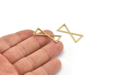 Brass Geometric Charm, 16 Raw Brass Geometric Shape Charms (29x14x1mm) A3777