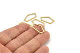 Brass Geometric Charm, 24 Raw Brass Pentagonal Charms, Earrings, Findings (23x12x1mm) A3781