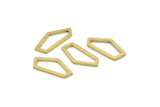 Brass Geometric Charm, 24 Raw Brass Pentagonal Charms, Earrings, Findings (19x8x1mm) A3780