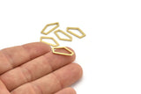 Brass Geometric Charm, 24 Raw Brass Pentagonal Charms, Earrings, Findings (19x8x1mm) A3780