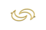 Brass Moon Charm, 12 Raw Brass Crescent Moon Charms With 1 Loop (30x10x1mm) A3772
