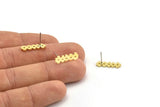 Earring Studs, 10 Raw Brass - Ethnic Motif Shaped Stud Earrings - Brass Earrings - Earrings (18x5x1mm) A3759
