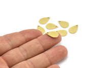 Brass Drop Charm, 24 Raw Brass Drop Charms With 1 Hole, Earrings, Findings (14x9x0.80mm) A3771
