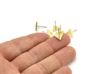 Brass Triangle Earring, 10 Raw Brass Triangle Stud Earrings (8x1mm) A3791