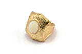 Gold Ring Settings, 1 Gold Plated Ring Setting with Pad Size 12x10mm U051 Q0236
