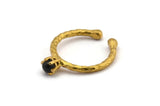Adjustable Ring Settings, Gold Plated Brass 6 Claw Ring Blanks - Pad Size 4mm N0315