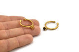 Adjustable Ring Settings - 4 Raw Brass 6 Claw Ring Blanks - Pad Size 4mm N0315