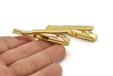 Brass Tie Clip, 4 Raw Brass Tie Bar Clip, Wedding Gift (55mm) A3806