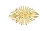 Brass Sun Charm, Raw Brass Sun Charms With 1 Loop, Findings (71x70x0.60mm) A3247